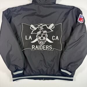 Vintage LA Raiders Hooded Jacket NFL Black USA Sports Men’s XL 90s